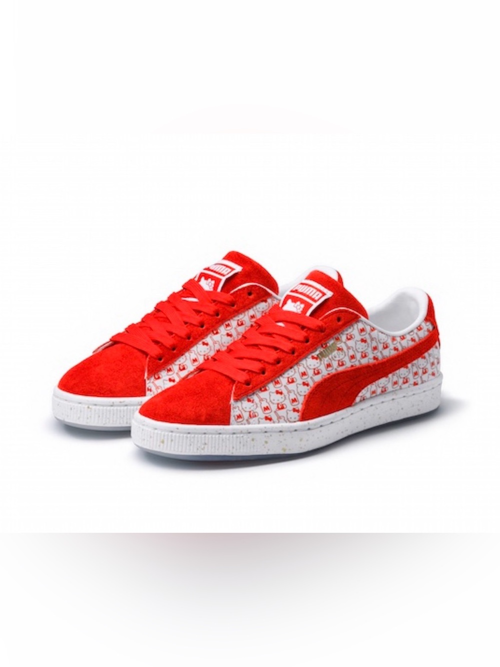 Puma Red Suede Hello Kitty Accent Sneakers